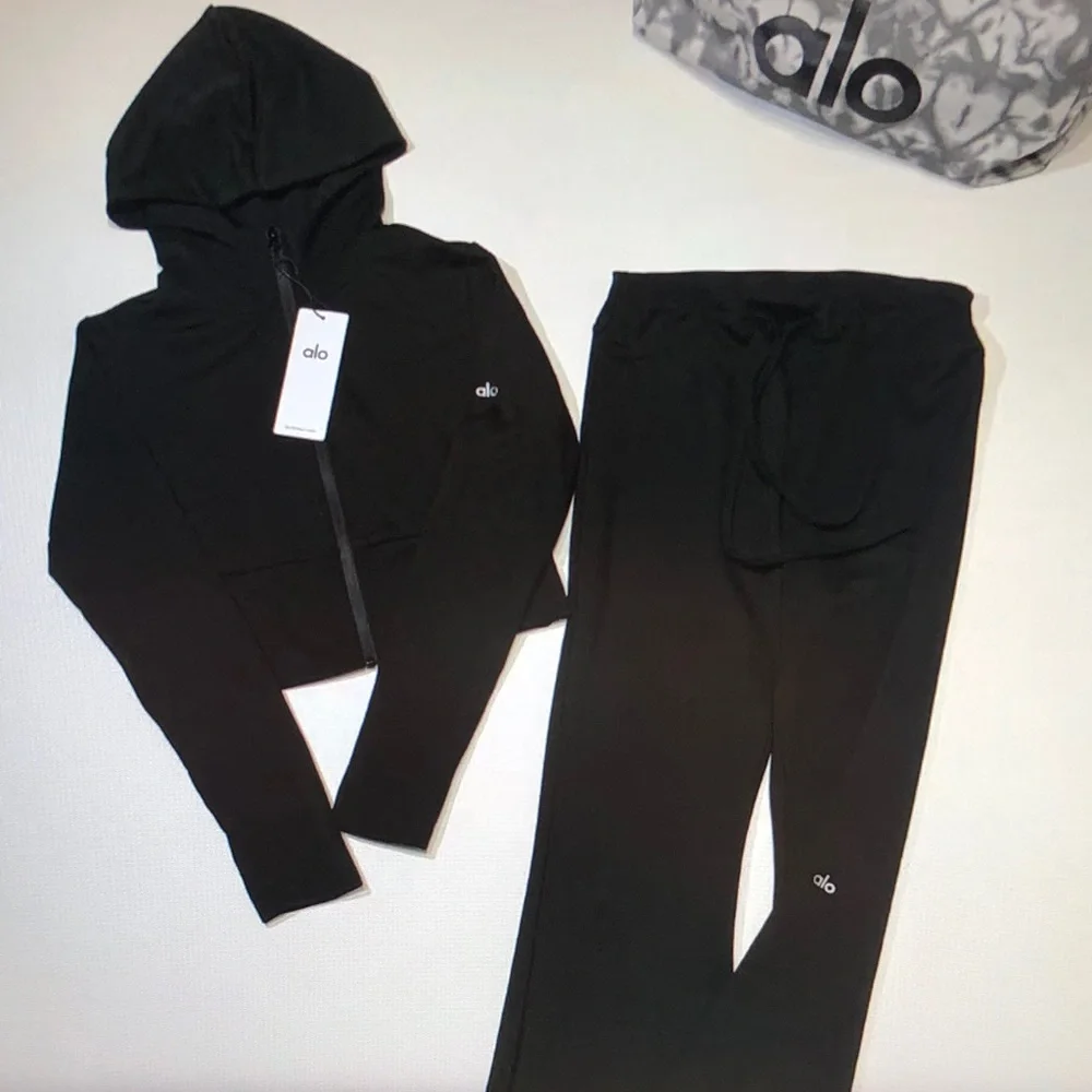 ALO Yoga Set Sway Full Zip Hoodie With Sweatpant